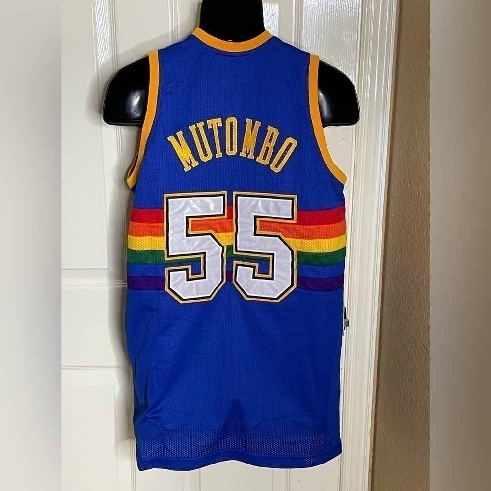 Dikembe Mutombo #55 Denver Nuggets 1991-92 Throwback  Jersey Large‌‌‌‌‌‌ - Picture 2 of 7